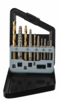 Jeu de 10 extracteurs de vis avec forets EX-1 EX-5, forets de 19/64 po, matériaux 42CrMo HSS4341, boîte à outils de rangement