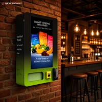 Distributeur automatique mural Zhongda avec bande lumineuse, fonctionnalité de vérification d'âge via SDK, écran tactile 32 pouces et surveillance à distance pour bars