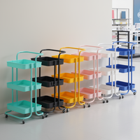 Nouveau design, chariot de beauté à 3 niveaux pour salon de maquillage, pédicure, spa, et onglerie, chariot de beauté doré avec roues verrouillables