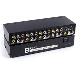 Anahtar kutusu 8 In 1 Out Av Audio Video sinyal kompozit Hdtv Lcd Dvd için 3 Rca Switcher 8 1 seçici Splitter