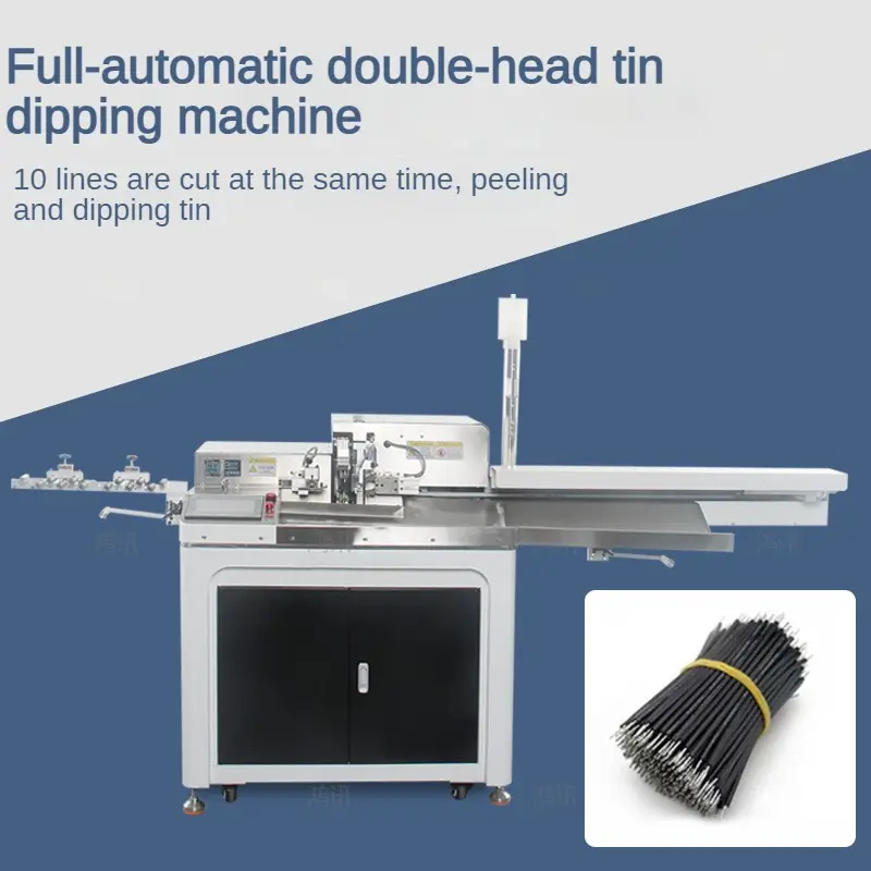 HX-03E Fully automatic five line Cutting Stripping and Tinning Terminal Crimp Machine crimping soldering wire tinning machine