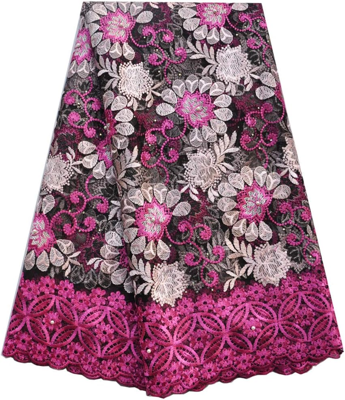 Embroidered Lace Fabric White Flower Hollow