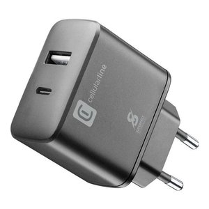 Cargador USB Tipo-A, USB Tipo-C CARGADOR RÁPIDO 25W Doble Entrega de Energía Negro ACHSMUSB2PD25WK - Product Image 1
