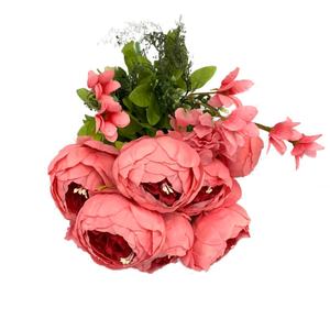 Ramo de flores de seda, peonías artificiales Vintage para decoración de hogar <span class=keywords><strong>y</strong></span> boda - Product Image 1