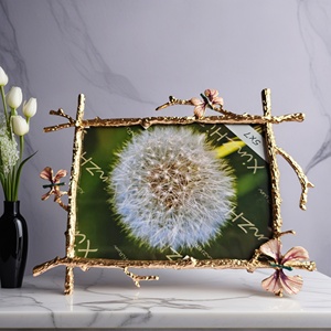 XinZhiRun Real <span class=keywords><strong>Butterfly</strong></span> Foto rahmen 5x7 Zoll, Gold Metal Tree Branch Design für Home Office Wand dekoration - Product Image 4