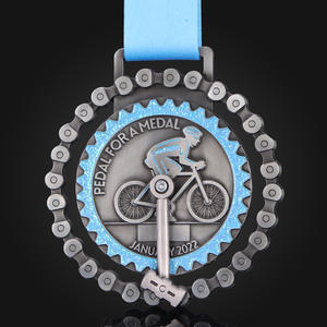 Medaglie Personalizzate Rotonde in Metallo per Cricket, Ginnastica, Danza, Sport, Calcio, Beach Volley, Premi in PVC e Silicone - Product Image 1