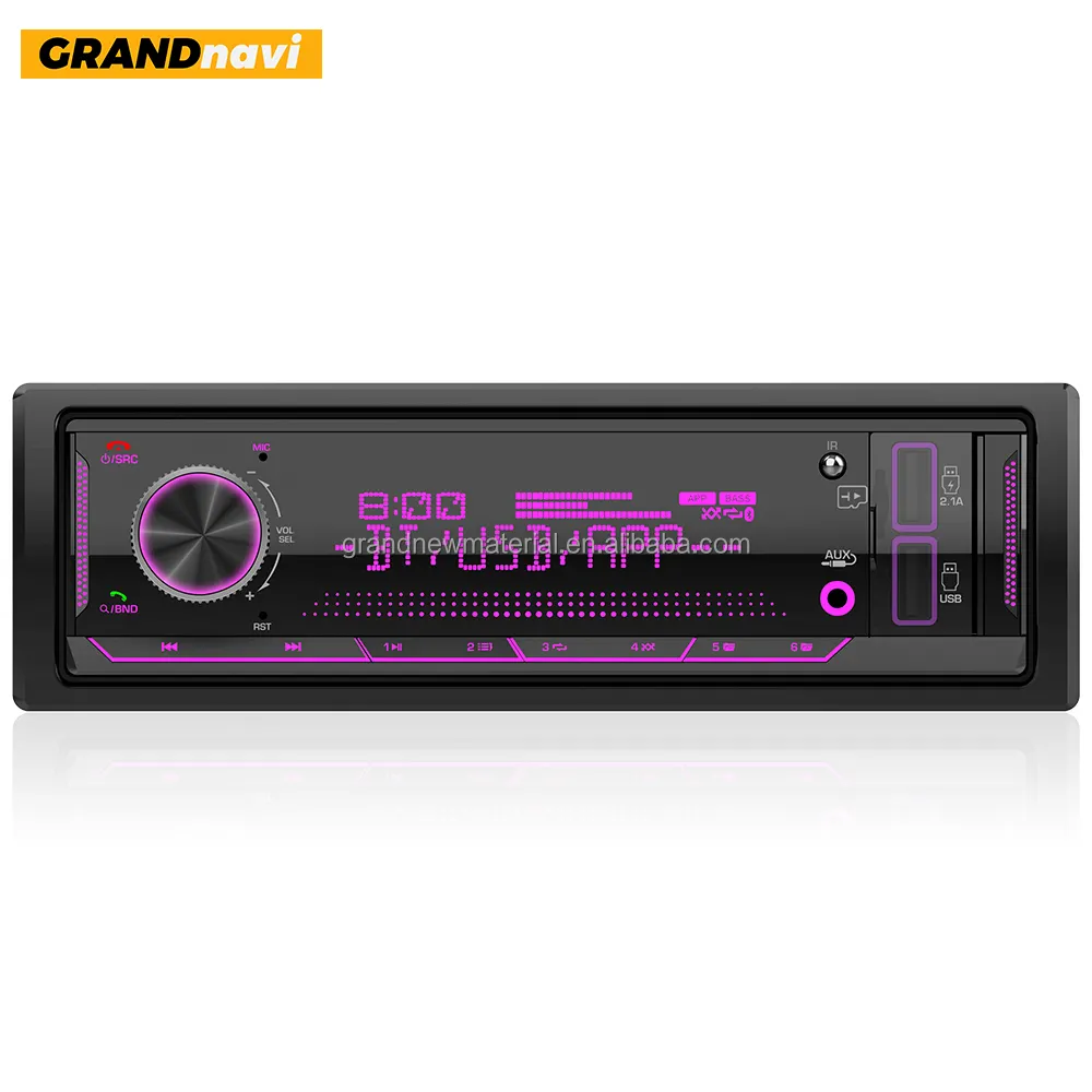Grandnavi MP3เครื่องเสียงติดรถยนต์1ดิน, เครื่องเล่นเพลง BT/USB/SD/AUX/เครื่องเสียงรถยนต์เครื่องเสียงสเตอริโอเครื่องเล่นเพลง BT อเนกประสงค์
