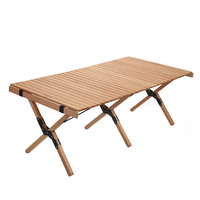 Table pliante portable pour faire des rouleaux d'œufs |   Table de camping pliable en bois massif pour pique-nique en plein air et plage