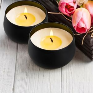 Boîtes en métal noir mat de 8 oz pour la fabrication de bougies, le stockage de collations, les fêtes, les mariages, les restaurants - Product Image 1