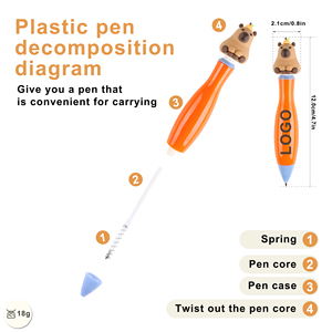 New Cute Creative Ballpoint <b>Pen</b> for Primary School Students with Printed Multi-Color Cartoon Multi-Head Plastic Writing - Product Image 2