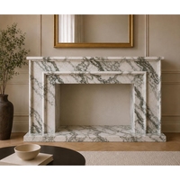 Cheminée en marbre Calacatta Viola italien, décorative, moderne et luxueuse, sur mesure, par Newstar.