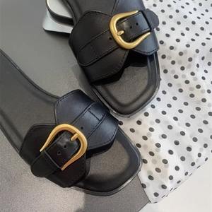 Sandalias Planas Casuales con Hebilla para Mujer, Estilo Babucha, Sandalias Planas Cómodas de Verano para Mujer - Product Image 5