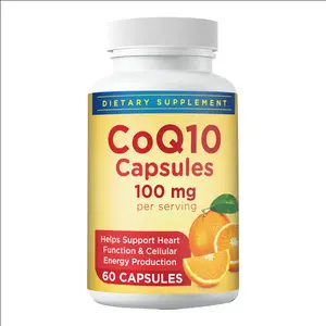 OEM özel etiket CoQ10 kapsül 100mg kalp sağlık hücresel enerji ve antioksidan destek destekler turuncu kalp 60 sebze kapsüller