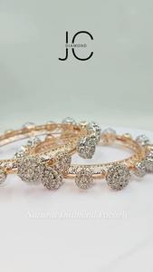 Bracelet en diamant synthétique de laboratoire en or Bracelet en diamant synthétique léger en or blanc Bracelet en diamant synthétique élégant et élégant - Product Image 5