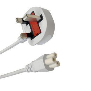 Especificación británica 1M Cable de alimentación blanco Plum Tail 3 enchufes UK/<span class=keywords><strong>Commonwealth</strong></span> Travel Laptop Impresoras Cargador Electrodomésticos - Product Image 2