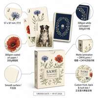 Jeu de cartes de poker personnalisé en aquarelle de fleurs sauvages espagnoles, cadeau de mariage, service tout-en-un