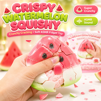 Blocs de construction en argile TPR en forme de pastèque croustillante, jouet anti-stress souple pour filles et garçons, cadeau artisanal en forme de boule, doux