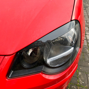 Headlight Eyebrows ABS Piano Black Carbon Fiber Texture For Volkswagen Polo 9N 2005-2009 Exterior Decal Modification - Product Image 4