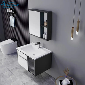 Chaozhou fabbrica di alta qualità Design moderno a parete lavabo in ceramica in legno massello <span class=keywords><strong>mobile</strong></span> da <span class=keywords><strong>bagno</strong></span> con specchio - Product Image 6