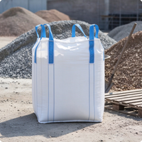 Sac FIBC réutilisable d'occasion, sac robuste de 2000 kg pour le sable, le gravier, les agrégats, l'industrie du bâtiment