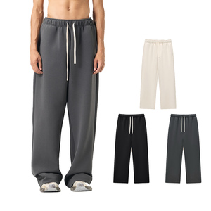 Pantalones Deportivos Casuales para Hombre, de Algodón y Poliéster, Transpirables, Tejido Premium, Cintura Media, Corte Recto Holgado, para Invierno - Product Image 1