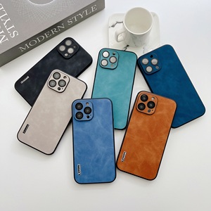 Étui de téléphone portable en cuir de luxe avec protection d'objectif en verre pour <span class=keywords><strong>iPhone</strong></span> <span class=keywords><strong>13</strong></span> <span class=keywords><strong>13</strong></span> <span class=keywords><strong>Pro</strong></span> Max, coque souple en TPU - Product Image 2