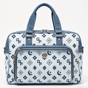 Bolso de viaje de moda para mujer, de gran capacidad, material vaquero, informal, práctico para viajar - Product Image 4