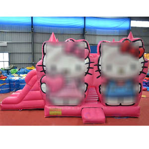 Nuevo Combo de Tobogán Inflable de PVC KARRY con Diseño de Gato de Dibujos Animados, 6.8x4.3m, Capacidad de 300-500kg - Product Image 4