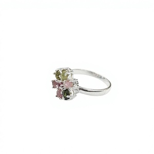 Artisan Handmade 925 Sterling Silver Floral Design <b>Ring</b> with Multi Color Gemstones Jewelry Best In Price - Product Image 3
