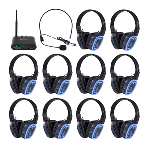 Équipement de disco silencieux sans fil 6 canaux BT avec amplification des basses, batterie 2000 mAh, portée 300 m pour mariages, festivals, fêtes sur la plage, événements scolaires, danse et fitness - Product Image 1