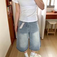 Pantalon en jean vintage taille haute coupe large couleur claire pour femme, nouveau style d'été, grande taille, coupe ample amincissante, idéal