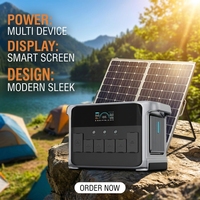 Station d'alimentation portable 1200W en gros, batterie au lithium 1152Wh, sortie AC/DC 110V/220V, certifiée FCC CE pour le camping et l'utilisation en extérieur