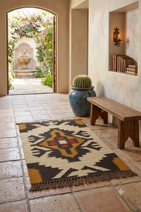 Handwoven Wool Jute Southwestern Tribal <b>Runner</b> <b>Rug</b> | Rustic Boho Farmhouse Entryway Hallway Accent Carpet for Home Decor - Product Image 5