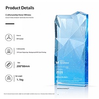 Trophée en cristal à bulles haut de gamme créatif, personnalisé pour les récompenses d'entreprise, les incitations pour les employés, forme géométrique colorée dégradée