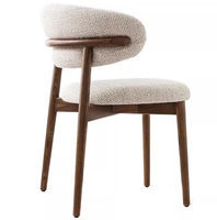 Ensemble de chaises de salle à manger en bois massif et cuir, design nordique moderne et luxueux, pour restaurant, hôtel, bar et chambre à coucher