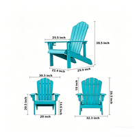 Chaises Adirondack d'extérieur modernes, confortables, empilables, de grande taille, imperméables, avec structure en plastique et acier durables, pour villa et parc