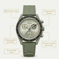 Montre Chronographe en Biocéramique Série Mission for Planet, Édition Zodiac, Analogique, Verre MiYOTA, Caoutchouc, Durable, Sport, Homme