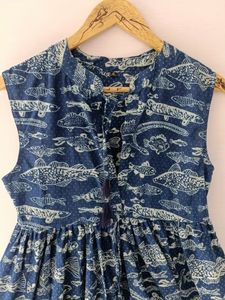 Qualité d'exportation 100% coton robe ample pour femmes Style indien Animal imprimé sans manches respirant dentelle naturelle inde - Product Image 4