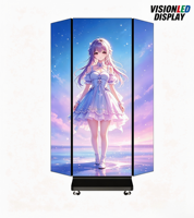 Écran LED pliable pour affichage publicitaire intérieur P1.53 GOB, double face, trois côtés, affichage électronique LED à trois plis