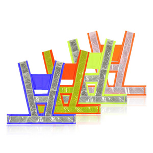 Khả năng hiển thị cao V hình dạng phản quang vành đai an toàn an ninh cảnh báo vest cho đêm chạy và đi xe đạp - Product Image 5