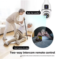 Caméra réseau domestique à double objectif grand angle 360° avec Wi-Fi, mini-alarme et détection de mouvement, option de stockage de données sur le cloud – Offre Spéciale