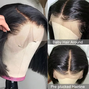 Vente en gros perruque Bob Hd Lace 100% cheveux humains vierges, perruque en dentelle pour femmes cheveux naturels, meilleure perruque frontale indienne cheveux humains originaux Hd Lace - Product Image 3