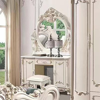 Europäische Royal Luxury Cali King Size Schlafzimmermöbel-Sets Modernes italienisches Glas Big Complete Bed Room Set für Mädchen