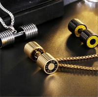Collier pendentif haltère, collier de musculation, salle de sport, 2 tailles, 3 couleurs, collier haltère Crossfit, bijoux de fitness, acier inoxydable, chaîne