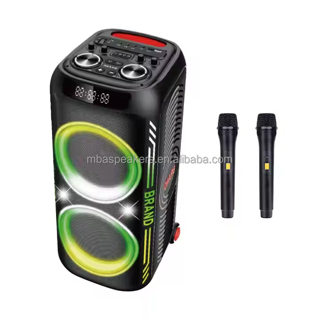 8" RGB 40W Portable Wireless Speaker for 5.3 Dual Microphone Wireless Charging Multiple Communication-WiFi/AUX/RJ45 for