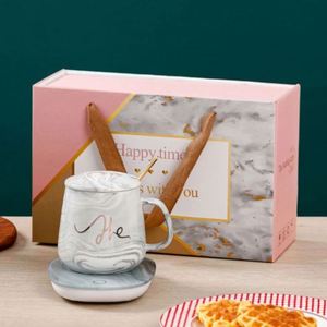 Warm Metal/Paper Coffee Tea <b>Cup</b> Gift Set for Girl Promotional love You New Year Valentines Day Gift with UV Printing - Product Image 2