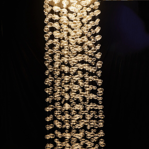 Lustre moderne en <span class=keywords><strong>verre</strong></span> à <span class=keywords><strong>bulles</strong></span> pour plafond haut, suspensions transparentes en forme de boule pour escaliers domestiques - Product Image 2