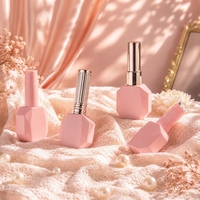 Bouteille en verre de vernis à ongles gel rose de 12 ml, flacon de recharge pour vernis à ongles, personnalisable, impression sérigraphique, marquage à chaud disponible