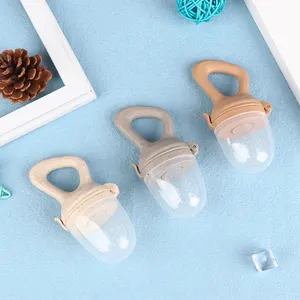 Silicone Baby Fruit Feeder with Cover Baby Nipple Fresh Food Supplement Soother Nibbler Feeding Teething Pacifier