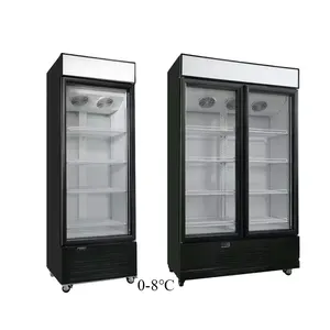 Commercial Beverage Refrigerator Freezer Vertical Showcase Freezer Upright Freezer With Single Glass Door